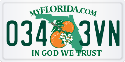 FL license plate 0343VN