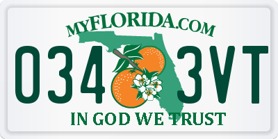 FL license plate 0343VT