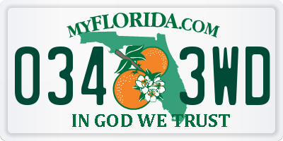 FL license plate 0343WD