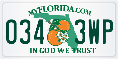 FL license plate 0343WP