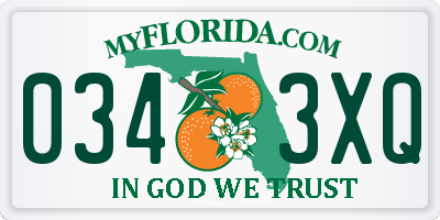 FL license plate 0343XQ