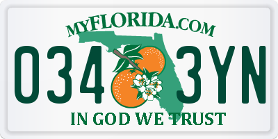 FL license plate 0343YN