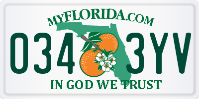 FL license plate 0343YV