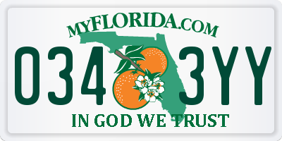 FL license plate 0343YY