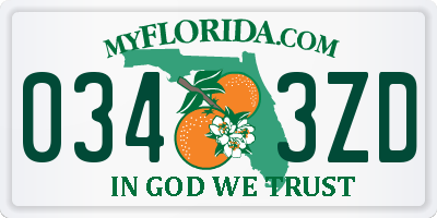 FL license plate 0343ZD