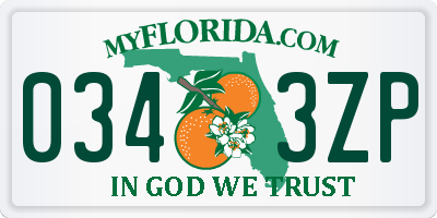 FL license plate 0343ZP
