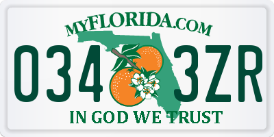 FL license plate 0343ZR