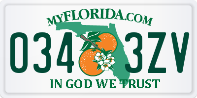 FL license plate 0343ZV