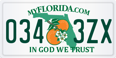 FL license plate 0343ZX