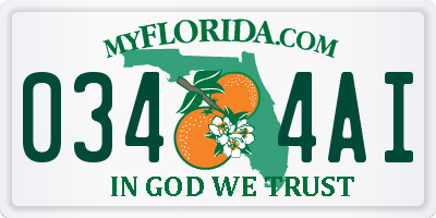 FL license plate 0344AI