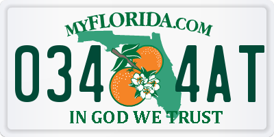 FL license plate 0344AT