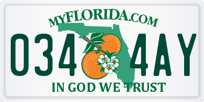 FL license plate 0344AY