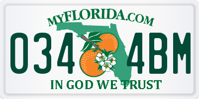 FL license plate 0344BM