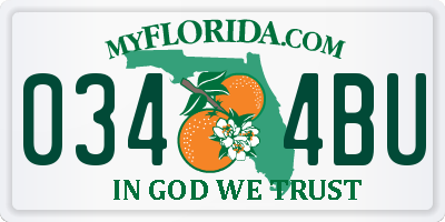 FL license plate 0344BU
