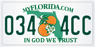 FL license plate 0344CC
