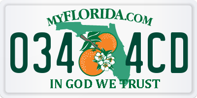 FL license plate 0344CD