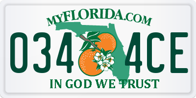 FL license plate 0344CE