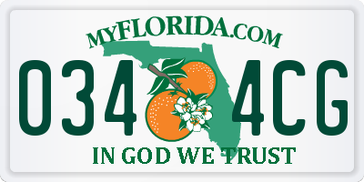 FL license plate 0344CG