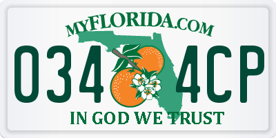FL license plate 0344CP