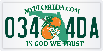 FL license plate 0344DA