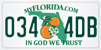 FL license plate 0344DB