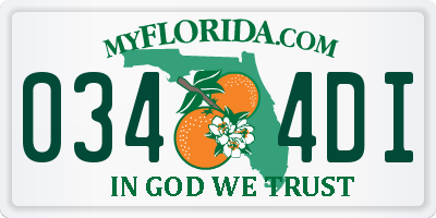 FL license plate 0344DI