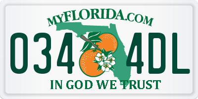 FL license plate 0344DL