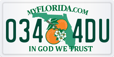 FL license plate 0344DU