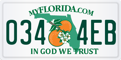 FL license plate 0344EB