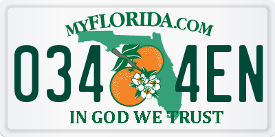 FL license plate 0344EN