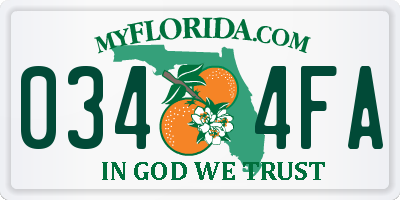FL license plate 0344FA