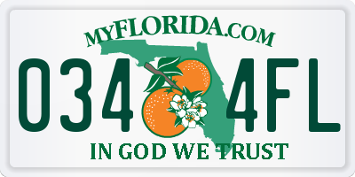 FL license plate 0344FL