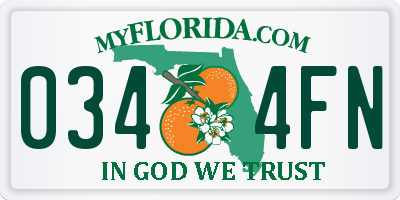 FL license plate 0344FN