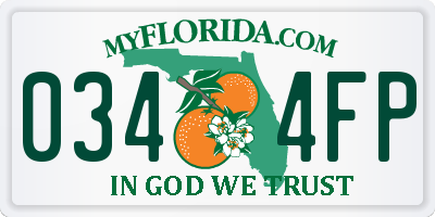 FL license plate 0344FP