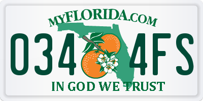FL license plate 0344FS