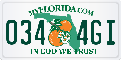 FL license plate 0344GI