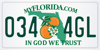 FL license plate 0344GL