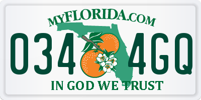 FL license plate 0344GQ