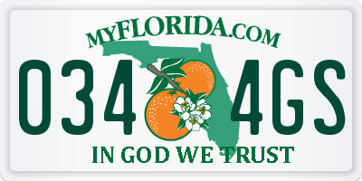 FL license plate 0344GS