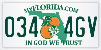 FL license plate 0344GV
