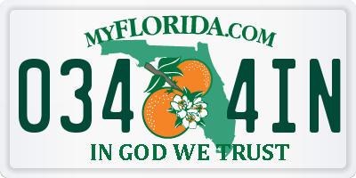 FL license plate 0344IN