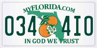 FL license plate 0344IO