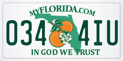 FL license plate 0344IU