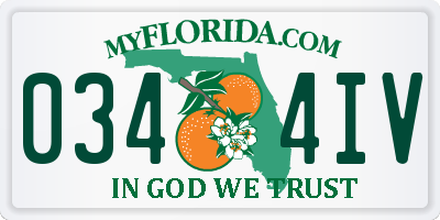 FL license plate 0344IV