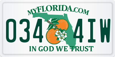 FL license plate 0344IW