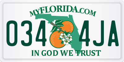 FL license plate 0344JA