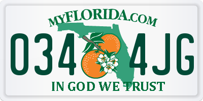 FL license plate 0344JG