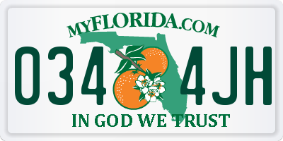 FL license plate 0344JH