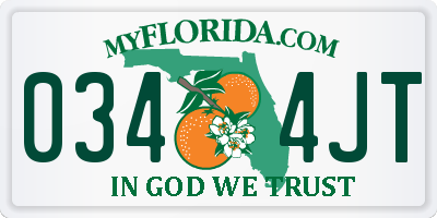 FL license plate 0344JT