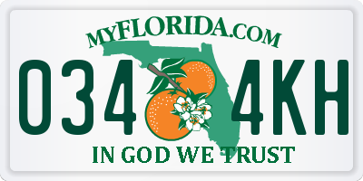FL license plate 0344KH